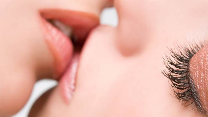 Kissing Closeup Picture Of Pink Lips